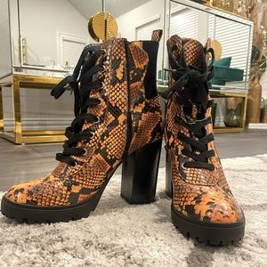 Yellow python Steve Madden booties